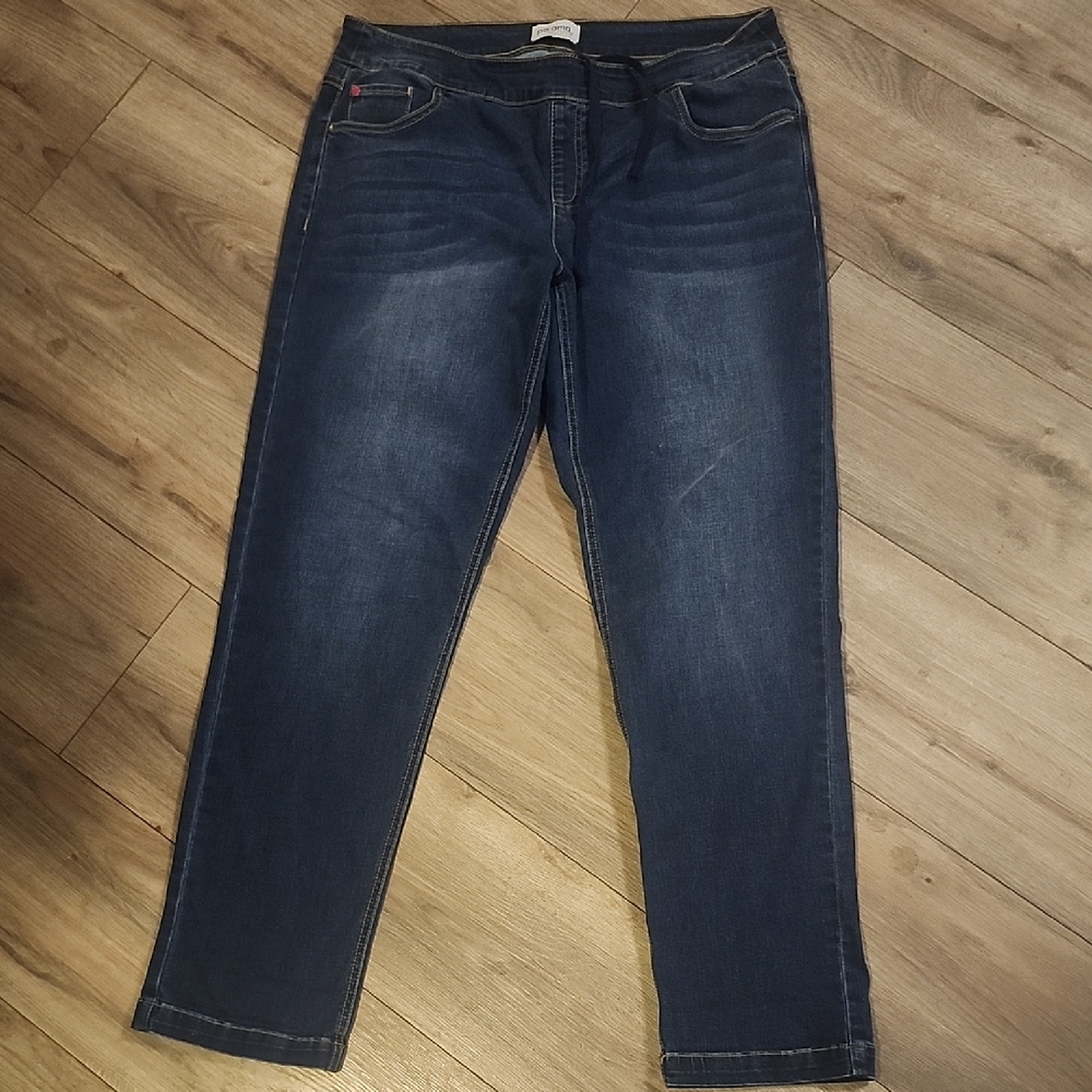 Dark Indigo Women's Straight Leg Pajama Jeans - M